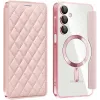 Coque portefeuille Phonesta Luxury Crystal Puffed avec MagSafe pour Samsung Galaxy A16 - Rose