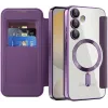 Coque portefeuille Phonesta Luxury Crystal Puffed avec MagSafe pour Samsung Galaxy S24 FE - Violet foncé 2