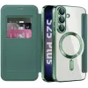 Coque portefeuille Phonesta Luxury Crystal Puffed avec MagSafe pour Samsung Galaxy S25/S24 - Vert foncé 2