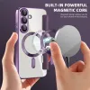 Coque portefeuille Phonesta Luxury Crystal Puffed avec MagSafe pour Samsung Galaxy S25/S24 - Violet foncé 4