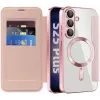 Coque portefeuille Phonesta Luxury Crystal Puffed avec MagSafe pour Samsung Galaxy S25/S24 - Rose 2