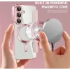 Coque portefeuille Phonesta Luxury Crystal Puffed avec MagSafe pour Samsung Galaxy S25/S24 - Rose 4