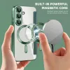 Coque portefeuille Phonesta Luxury Crystal Puffed avec MagSafe pour Samsung Galaxy S25 Plus/S24 Plus - Vert foncé 4