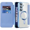Coque portefeuille Phonesta Luxury Crystal Puffed avec MagSafe pour Samsung Galaxy S25 Plus/S24 Plus - Bleu clair 2