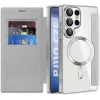Coque portefeuille Phonesta Luxury Crystal Puffed avec MagSafe pour Samsung Galaxy S25 Ultra - Argent 2