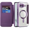 Coque portefeuille Phonesta Luxury Crystal Puffed avec MagSafe pour Google Pixel 9a - Violet foncé 2