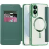 Coque portefeuille Phonesta Luxury Crystal Puffed avec MagSafe pour Samsung Galaxy S25 Edge - Vert foncé 2