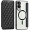 Coque portefeuille Phonesta Luxury Crystal Puffed avec MagSafe pour Samsung Galaxy S25 Edge - Noir