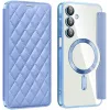 Coque portefeuille Phonesta Luxury Crystal Puffed avec MagSafe pour Samsung Galaxy A16 - Bleu clair