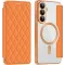 Coque portefeuille Phonesta Luxury Crystal Puffed avec MagSafe pour Samsung Galaxy S26 Plus - Orange