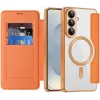 Coque portefeuille Phonesta Luxury Crystal Puffed avec MagSafe pour Samsung Galaxy S26 Plus - Orange 1