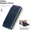 Coque portefeuille Phonesta Luxury Leather avec MagSafe pour Samsung Galaxy S25 Edge - Bleu foncé 5