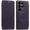 Coque portefeuille Phonesta Luxury Leather avec MagSafe pour Samsung Galaxy S25 Ultra - Violet foncé