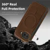 Coque portefeuille Phonesta Luxury Leather avec MagSafe pour Google Pixel 9a - Marron foncé 7