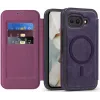 Coque portefeuille Phonesta Luxury Leather avec MagSafe pour Google Pixel 9a - Violet foncé 2