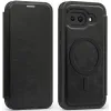 Coque portefeuille Phonesta Luxury Leather avec MagSafe pour Google Pixel 9a - Noir
