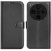 Coque portefeuille Phonesta Litchi Skin pour Oppo Find X8 Pro - Noir