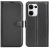 Coque portefeuille Phonesta Litchi Skin pour Oppo Reno13 Pro - Noir