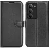 Coque portefeuille Phonesta Litchi Skin pour Realme 14x - Noir