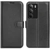 Coque portefeuille Phonesta Litchi Skin pour Realme C75 - Noir