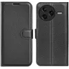 Coque portefeuille Phonesta Litchi Skin pour Xiaomi Poco F7 Ultra - Noir