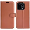 Coque portefeuille Phonesta Litchi Skin pour OnePlus 15 - Marron 0