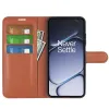 Coque portefeuille Phonesta Litchi Skin pour OnePlus 15R - Marron 3