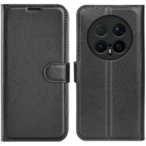 Coque portefeuille Phonesta Litchi Skin pour HONOR Magic8 Pro - Noir