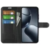 Coque portefeuille Phonesta Litchi Skin pour Xiaomi 15T Pro - Noir 3