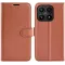 Coque portefeuille Phonesta Litchi Skin pour Xiaomi 17 - Marron