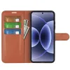 Coque portefeuille Phonesta Litchi Skin pour Xiaomi 17 - Marron 3