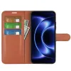 Coque portefeuille Phonesta Litchi Skin pour Xiaomi 17 Ultra - Marron 3