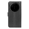 Coque portefeuille Phonesta Litchi Skin pour Xiaomi 17 Ultra - Noir 2