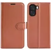 Coque portefeuille Phonesta Litchi Skin pour Oppo A6x - Marron 0