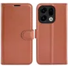 Coque portefeuille Phonesta Litchi Skin pour Oppo Find X9 - Marron 0
