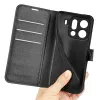 Coque portefeuille Phonesta Litchi Skin pour Oppo Find X9 Pro - Noir 5
