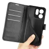 Coque portefeuille Phonesta Litchi Skin pour Oppo Reno15 Pro Max - Noir 5