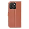 Coque portefeuille Phonesta Litchi Skin pour Motorola Moto G67/G77 - Marron 2