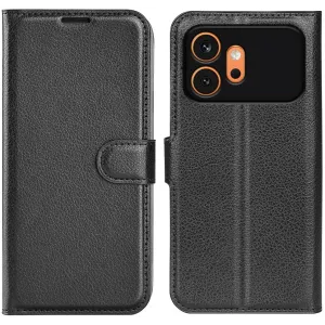 Coque portefeuille Phonesta Litchi Skin pour HONOR 600/600 Pro - Noir