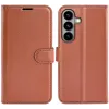 Coque portefeuille Phonesta Litchi Skin pour Samsung Galaxy S26 - Marron 0