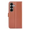 Coque portefeuille Phonesta Litchi Skin pour Samsung Galaxy S26 - Marron 2