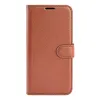 Coque portefeuille Phonesta Litchi Skin pour Samsung Galaxy S26 Plus - Marron 1