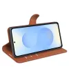 Coque portefeuille Phonesta Litchi Skin pour Samsung Galaxy S26 Plus - Marron 4