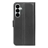 Coque portefeuille Phonesta Litchi Skin pour Samsung Galaxy S26 Plus - Noir 2