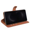 Coque portefeuille Phonesta Litchi Skin pour Samsung Galaxy S26 Ultra - Marron 4