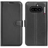 Coque portefeuille Phonesta Litchi Skin pour Nothing Phone (4a) - Noir 0