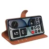 Coque portefeuille Phonesta Litchi Skin pour Nothing Phone (4a) Pro - Marron 4