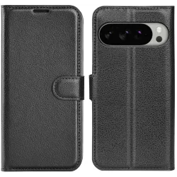 Coque portefeuille Phonesta Litchi Skin pour Google Pixel 10 Pro XL - Noir