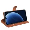 Coque portefeuille Phonesta Litchi Skin pour Realme GT 8 Pro - Marron 4