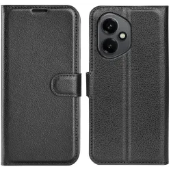 Coque portefeuille Phonesta Litchi Skin pour HONOR 400 - Noir